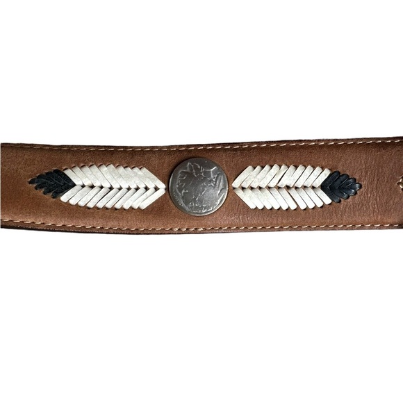 Silver Creek Classics Mens Western Belt Brown Indian Buffalo Nickel Size 36 - Picture 9 of 15